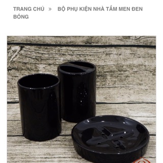 Bộ cốc nước, đựng bàn chải, đĩa đựng xà phòng gốm Bát tràng