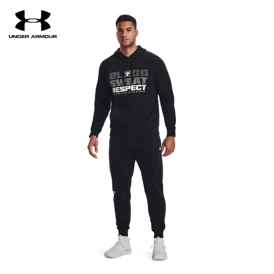 Áo khoác hoodie tay dài có nón thể thao nam Under Armour Project Rock Rival Fleece - 1367109-001