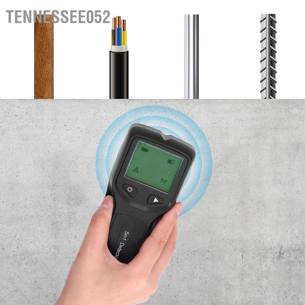 Tennessee052 5 trong 1 Stud Finder Máy quét tường đa chức năng LCD dò kim loại điện tử HW430