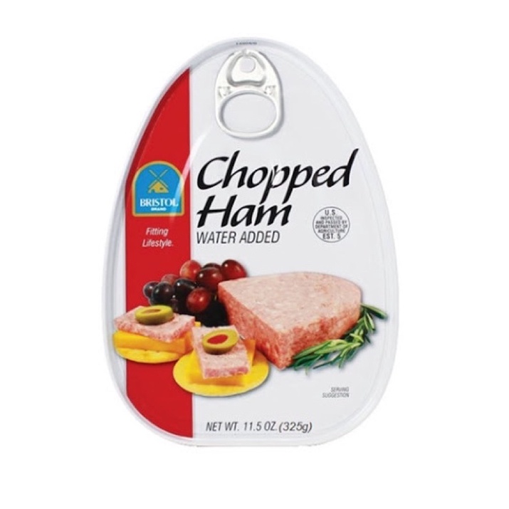 Thịt Hộp Bristol Chopped Ham 7NgayShop 340g Nhập Khẩu Mỹ Date 2026, Thịt hộp xắt nhỏ Chopped Ham hương vị thịt heo