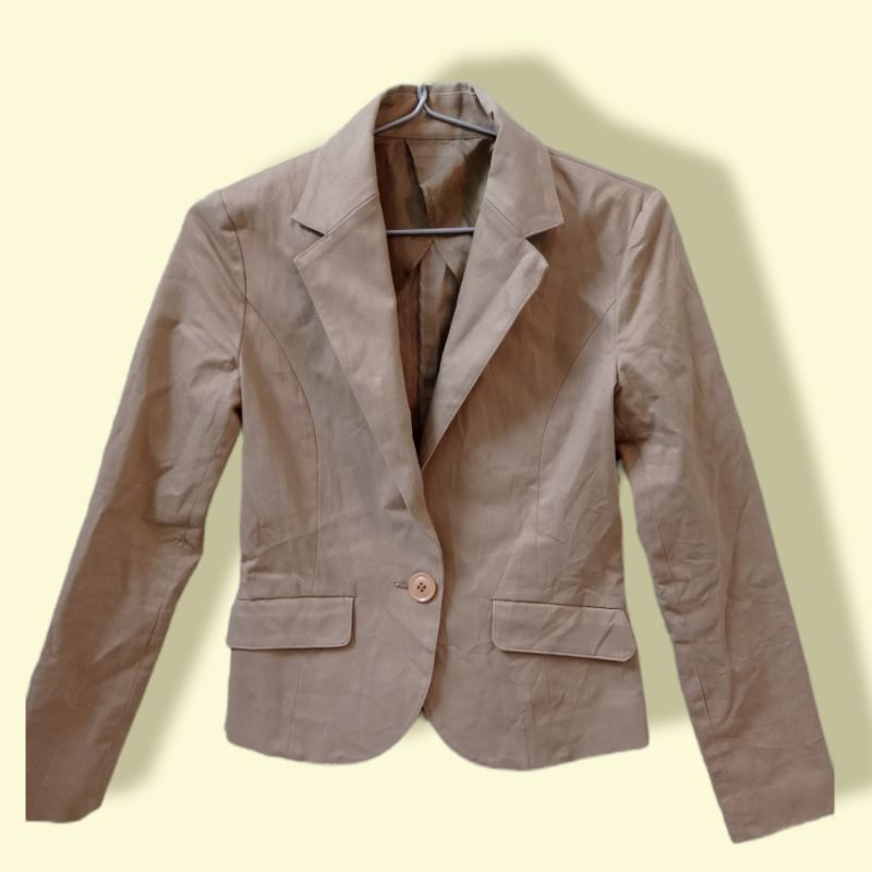 Áo blazer, áo vest 2ndhand màu nâu da lộn size S