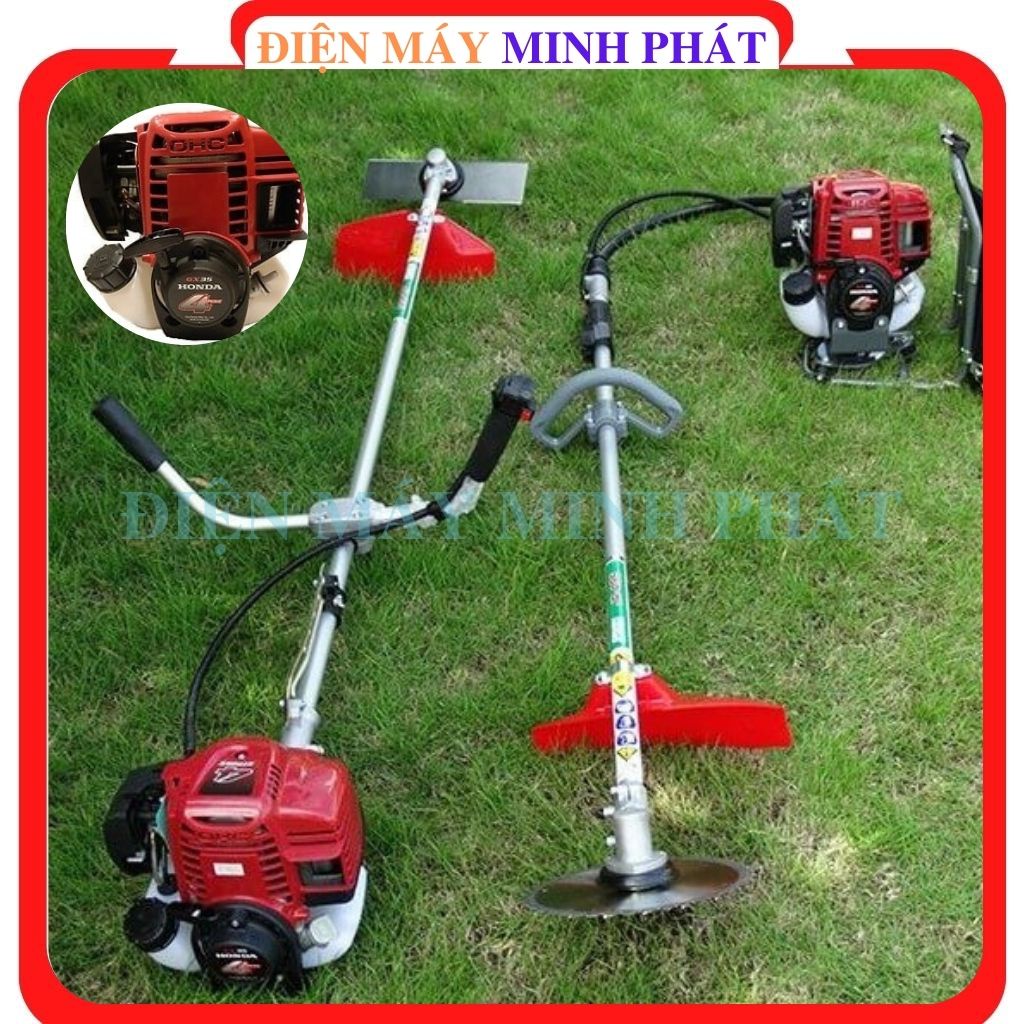 Máy cắt cỏ 4 thì dùng dây đeo lưng cắt phát cây cỏ Honda GX35 cầm tay đa năng cho gia đình giá rẻ
