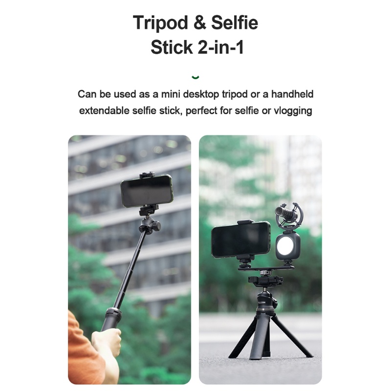 Tripod cầm tay chụp ảnh selfie có thể mở rộng với đệm chống trượt 2 trong 1 dùng cho quay vlog/phát sóng trực tiếp | WebRaoVat - webraovat.net.vn
