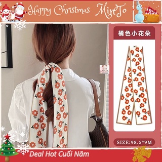 Dây buộc tóc thắt nơ vải lụa dài phong cách thời trang- cột tóc lụa dài nữ Hàn Quốc-Ruy băng lụa cột tóc, khăn quà