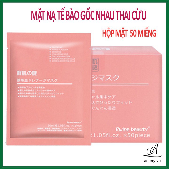 Mặt nạ nhau thai cừu cuống rốn tế bào gốc Nhật Bản Rwine Beauty dưỡng trắng, phục hồi da và chống lão hóa