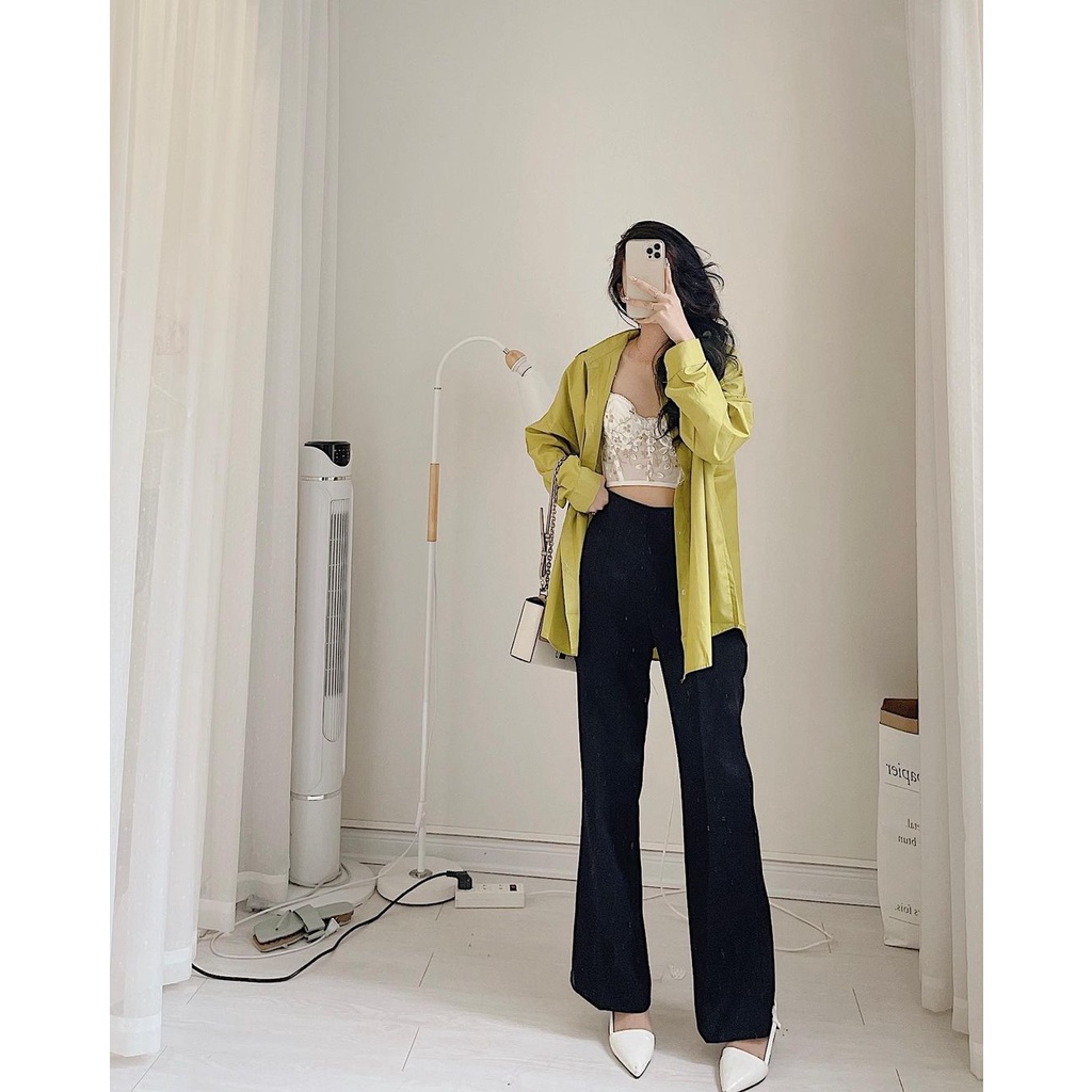 [Sẵn/video] Áo sơ mi dài tay thô nến mềm 8 màu trơn xanh lá hot hit chất LOẠI 1 oversize 2monday | BigBuy360 - bigbuy360.vn