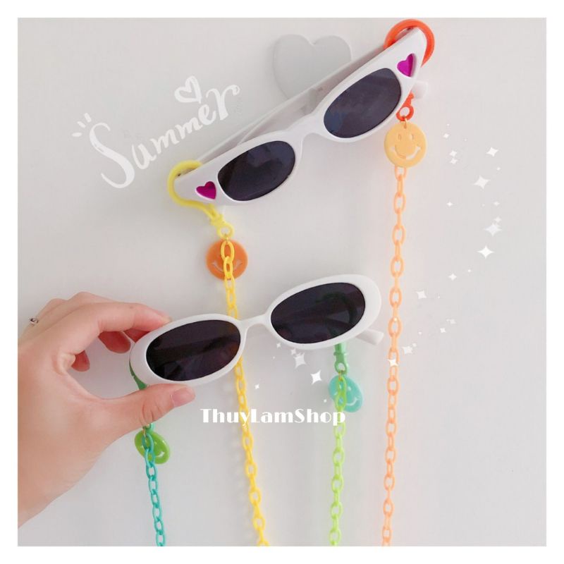 Dây đeo trang trí khẩu trang/mắt kính chống rớt gắn mặt cười thời trang tiện lơi