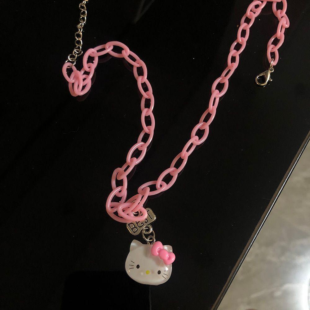 MOCHO Vòng Cổ Choker Mặt Mèo Hoạt Hình Bằng Acrylic