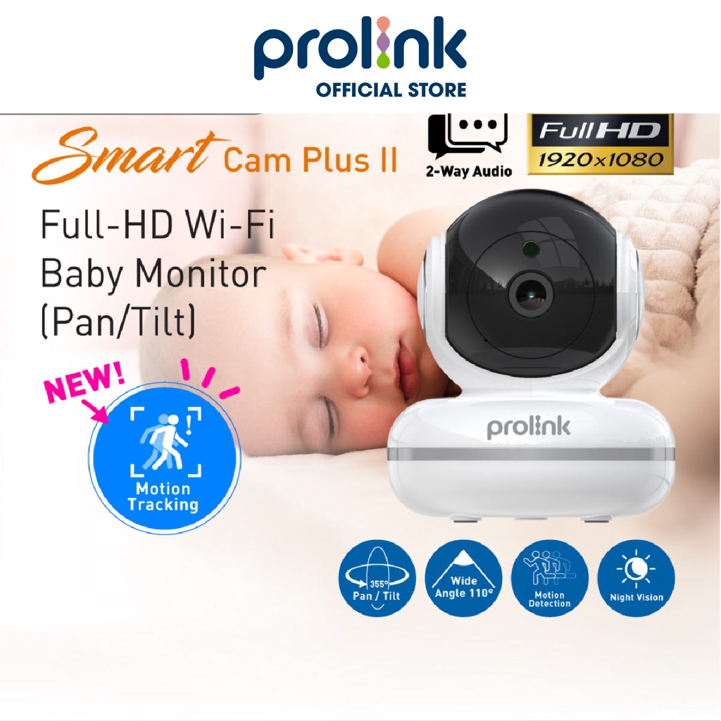 Camera Wifi Không Dây Mini Giá Rẻ Full HD 1080P (Pan 355 ° / Tilt 155 °)  Màu Trắng PROLiNK PIC3003WP - BH 12 Tháng