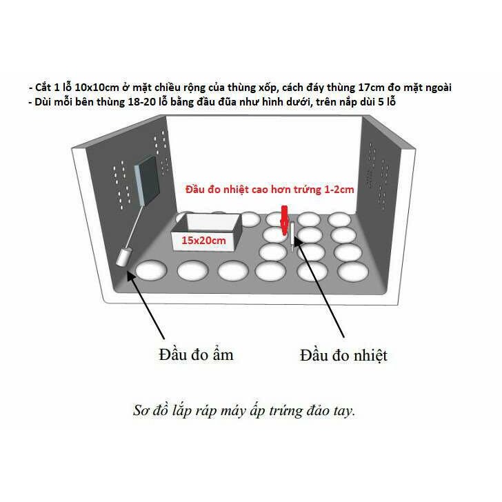 Máy ấp trứng Ánh Dương P100 ấp trứng gà, vịt, ngan, cút - Tặng 1 dây carbon dự phòng