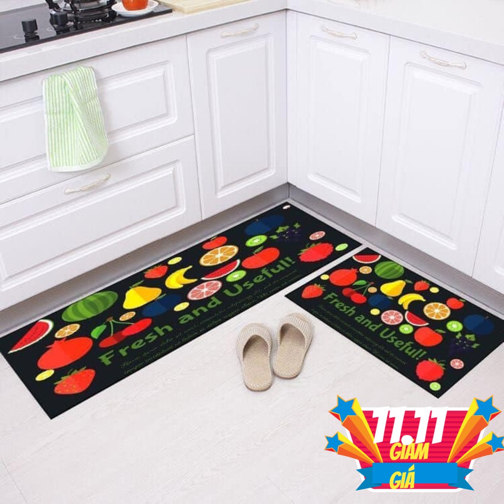 Bộ 2 Thảm Nhà Bếp 3D Cao Cấp
