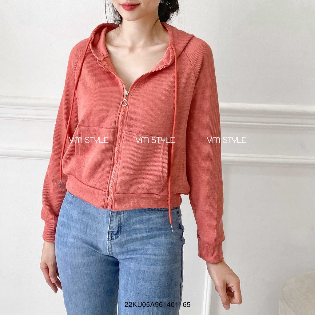 Áo khoác tay dài có nón trơn ulzzang thời trang nữ VM Shop 8913_ AKU00023