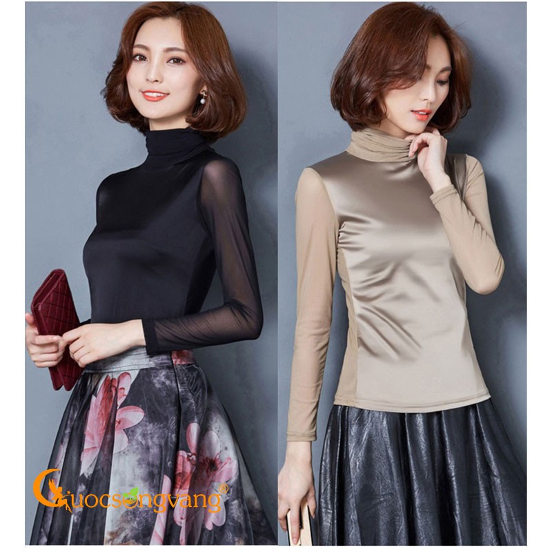 Áo kiểu nữ dài tay áo nữ cổ lọ dáng ôm GLA249 Cuocsongvang