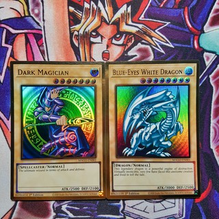 Bộ thẻ bài yugioh | blue-eyes & dark magician | mago premium gold rare