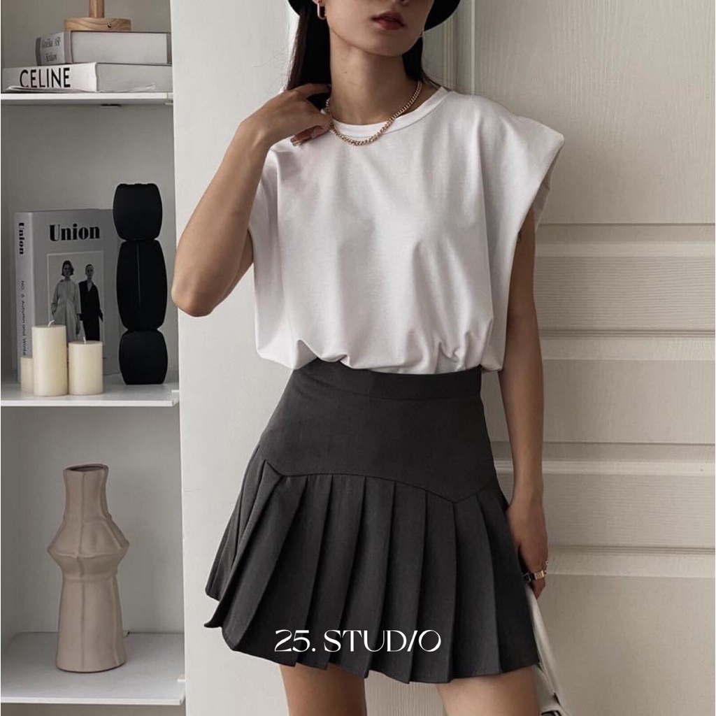 Áo sát nách nữ độn vai Shoulder Pad Tee 25 STUDIO