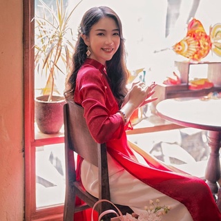 Áo dài cách tân jut aodai tặng kèm mấn