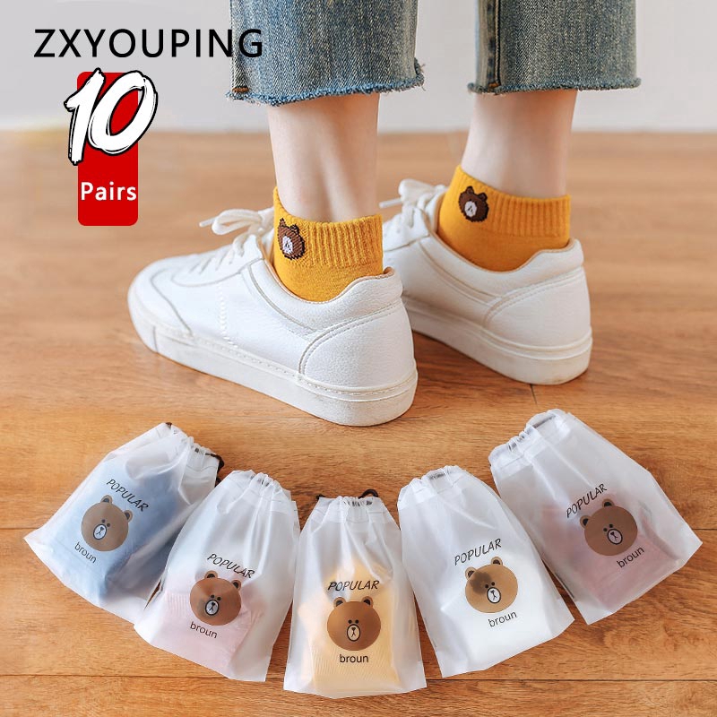 10 Đôi vớ cotton cổ thuyền thoáng khí cho nữ