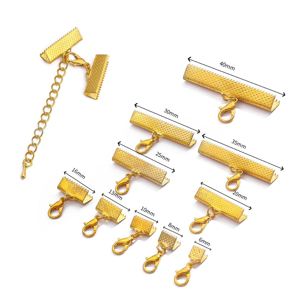 Kẹp càng cua có dây xích Beadia dùng để nối dây da và dây ruy băng dùng để tự làm đồ trang trí