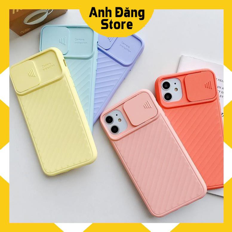ốp lưng iphone nắp trượt che cam bảo vệ camera nhiều màu silicon 6/6s/7/8/plus/x/xs/xr/xs max/11/12/pro/11 pro max