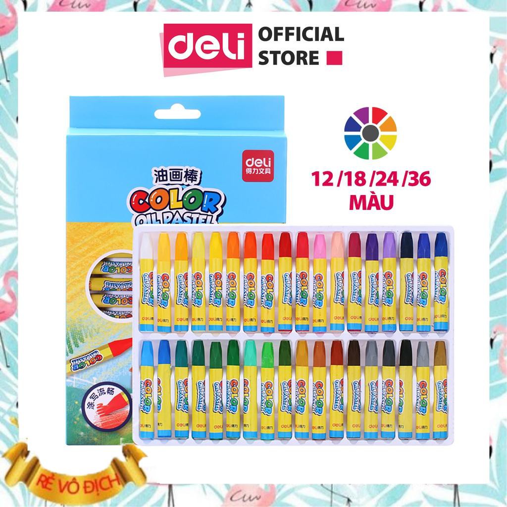 Bút sáp dầu học sinh Deli - 12 màu/18 màu/24 màu/36 màu - 1 hộp - 6961/6962/6963/6964