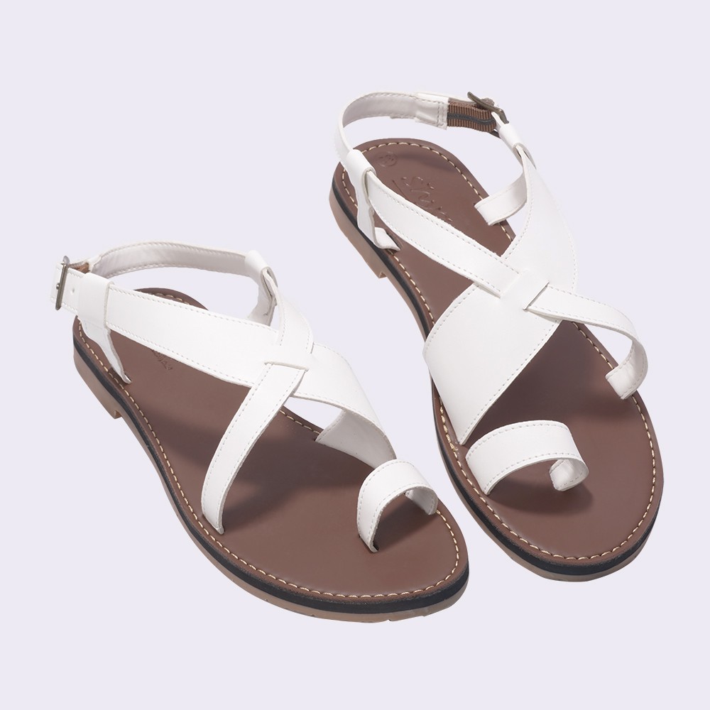 Sandal Bệt Nữ đẹp quai ngang da mềm 1 cm quai khóa gài có Bigsize học sinh viên, công sở VNXK S001