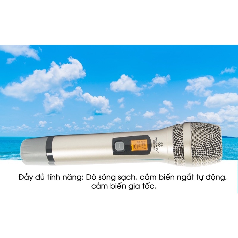VinaKTV S500 Xmax - Micro không dây loại tốt, hát nhẹ, thu sóng xa - Hàng chính hãng
