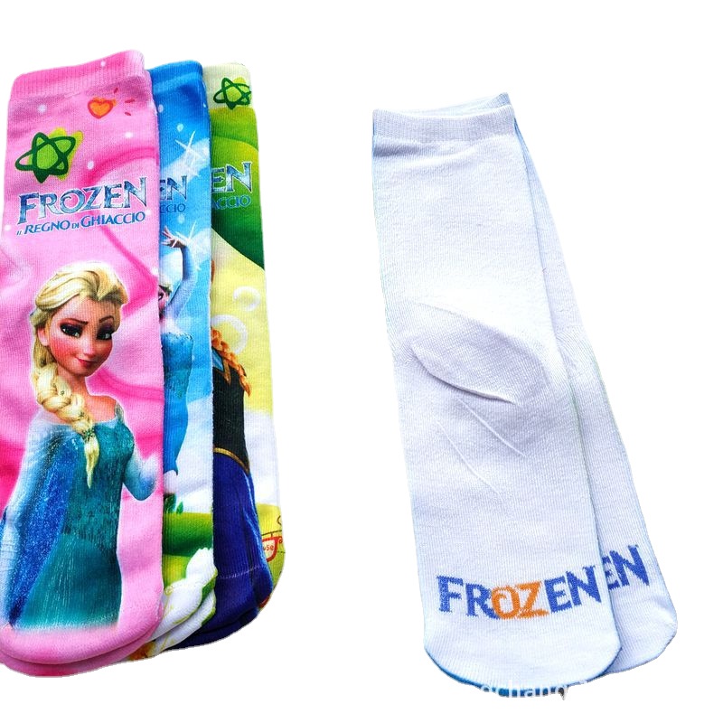 Bộ 4 Đôi Vớ Họa Tiết Hoạt Hình Frozen Xinh Xắn Dành Cho Bé
