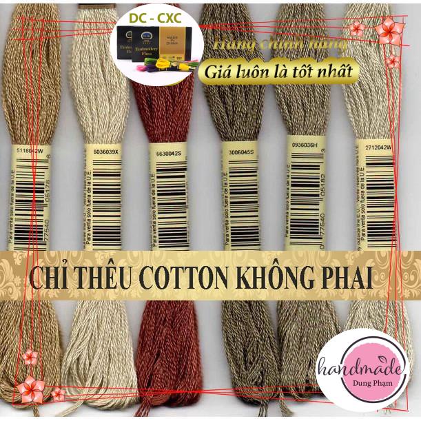 SET 6 TÉP CHỈ THÊU - MÀU NHƯ HÌNH - Chỉ thêu COTTON CXC / MS 03