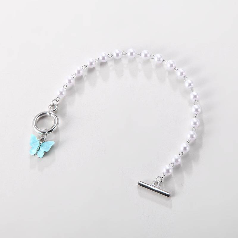 Vòng đeo tay đính ngọc trai và mặt hình bướm phong cách cổ điển đơn giản thời trang cho nữ | BigBuy360 - bigbuy360.vn