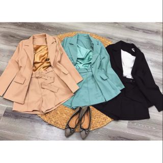 Sét vest 3 món áo phi cổ đổ