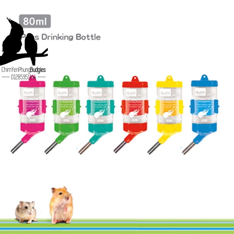 Bình nước bi cao cấp 80ml cho Hamster • Vẹt • Thú Cưng.