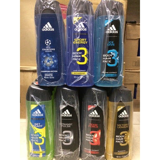 Sữa tắm gội toàn thân 3in1 Adidas 400ml chính hãng