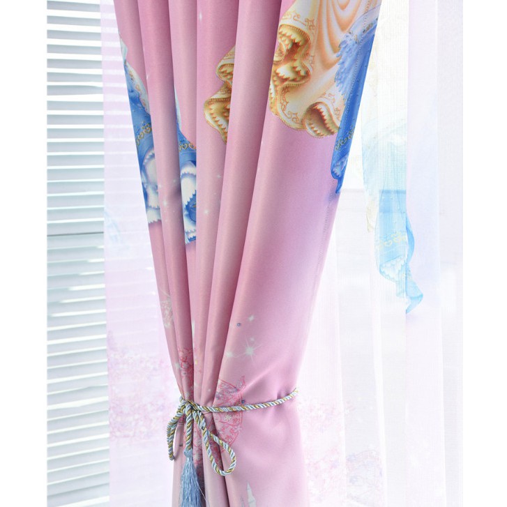 Rèm che nắng, rèm treo cửa hình công chúa hồng nhiều kích thước (chất liệu đẹp)