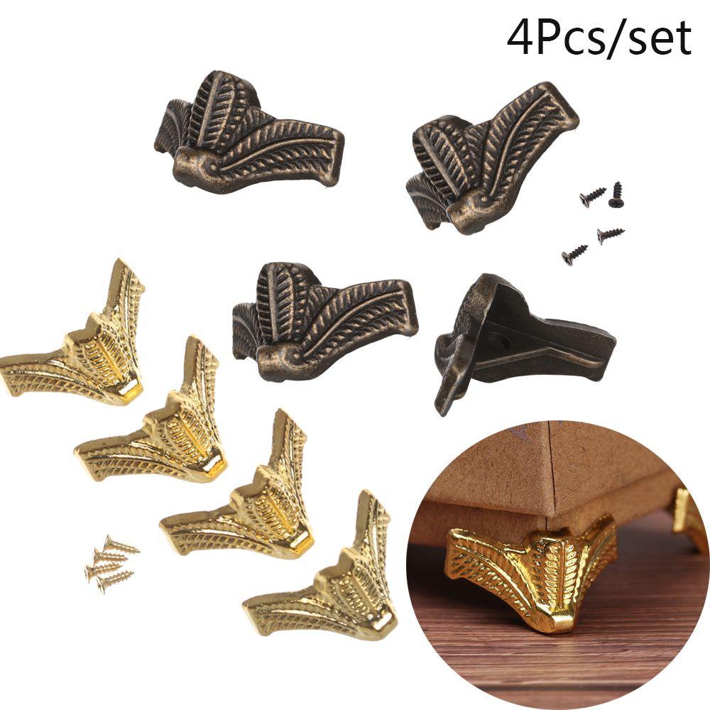 Set 4 Khung Kim Loại Hình Tam Giác Bảo Vệ Góc Phong Cách Vintage