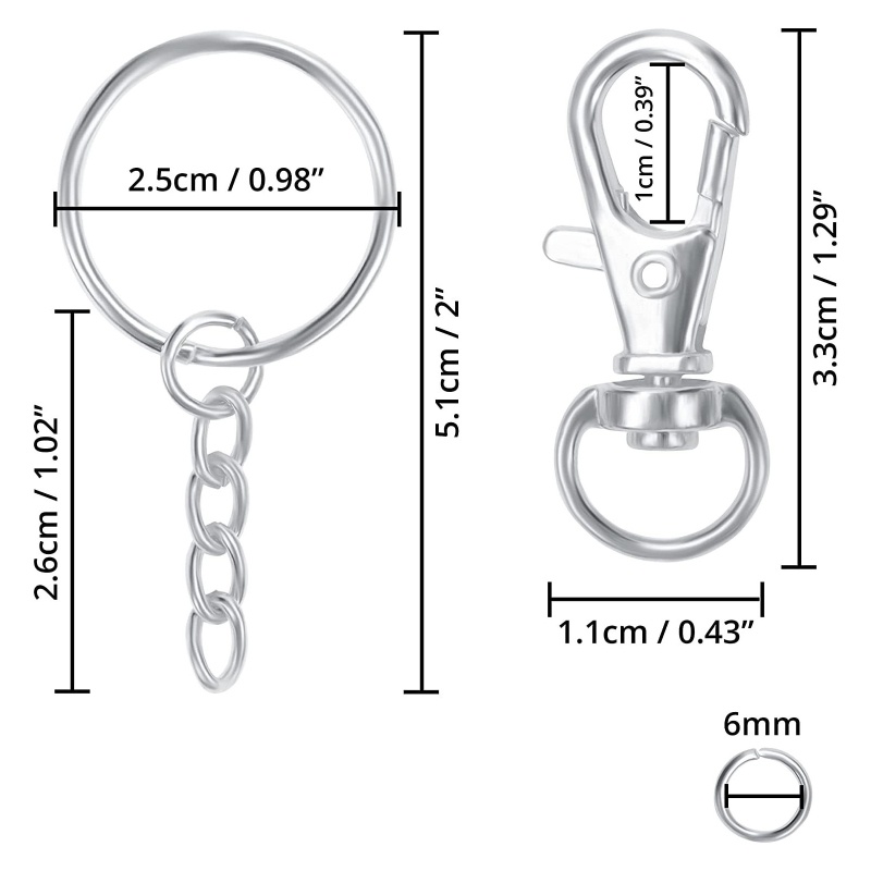 Set 180 Móc Nối Tôm Hùm Bằng Hợp Kim Cỡ Lớn Tiện Dụng