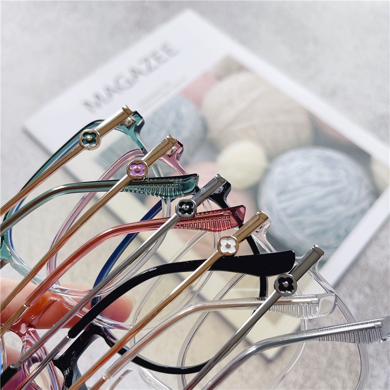 Kính Mát Gọng Kim Loại Màu Gradient TR90 Chống Ánh Sáng Xanh Thời Trang Hàn Quốc Cho Nữ