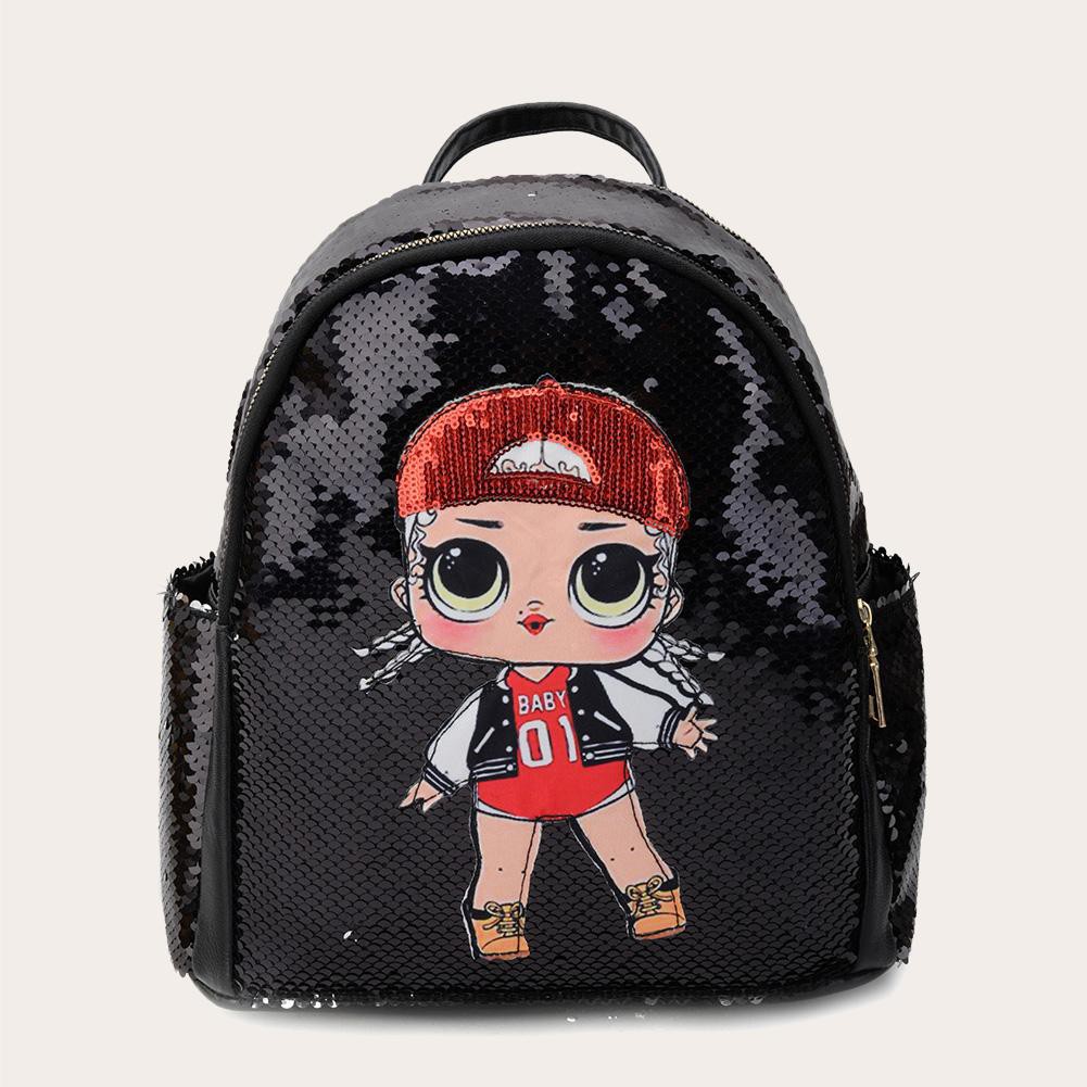 Glitter Women Sequins Backpack Girls Cartoon Cute Kids Daily Shoulder Bags