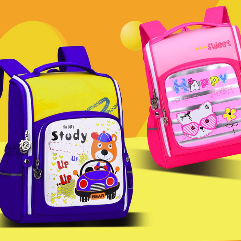 BChildren School Bags Boys Girls Primary School Backpacks Kids Cartoon Orthopedic Schoolbag Backpacks Safety/ Beg Sekolah Budak