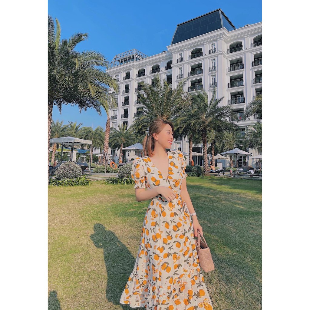 Đầm maxi tay ngắn họa tiết siêu cute - Adela Dress | BigBuy360 - bigbuy360.vn