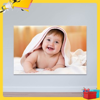 Tranh em bé dễ thương đang cười vui | Tranh trẻ em R3756