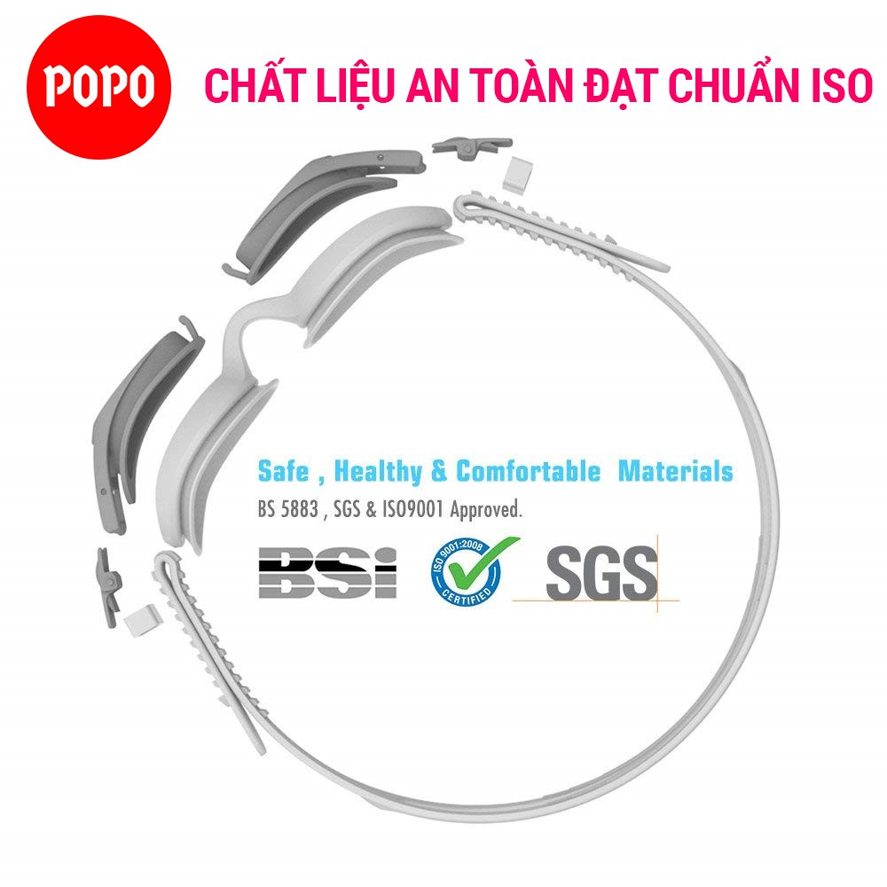 Kính bơi trẻ em POPO 1150 mắt kính cản tia UV dễ dàng điều chỉnh dây đeocho bé trên 3 tuổi