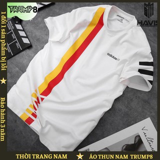 🌟SALE SỐC 🌟 Áo thun nam tay ngắn phối sọc dọc cao cấp cực đẹp TRUMP9
