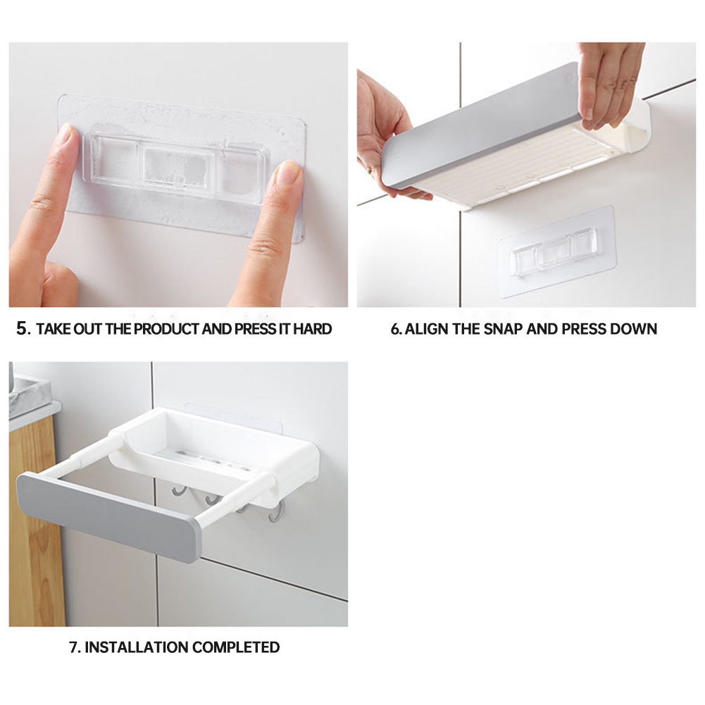Giá Treo Chậu Rửa Gắn Tường Có 4 Móc Tháo Rời Được Đa Năng Cho Nhà Bếp / Phòng Tắm