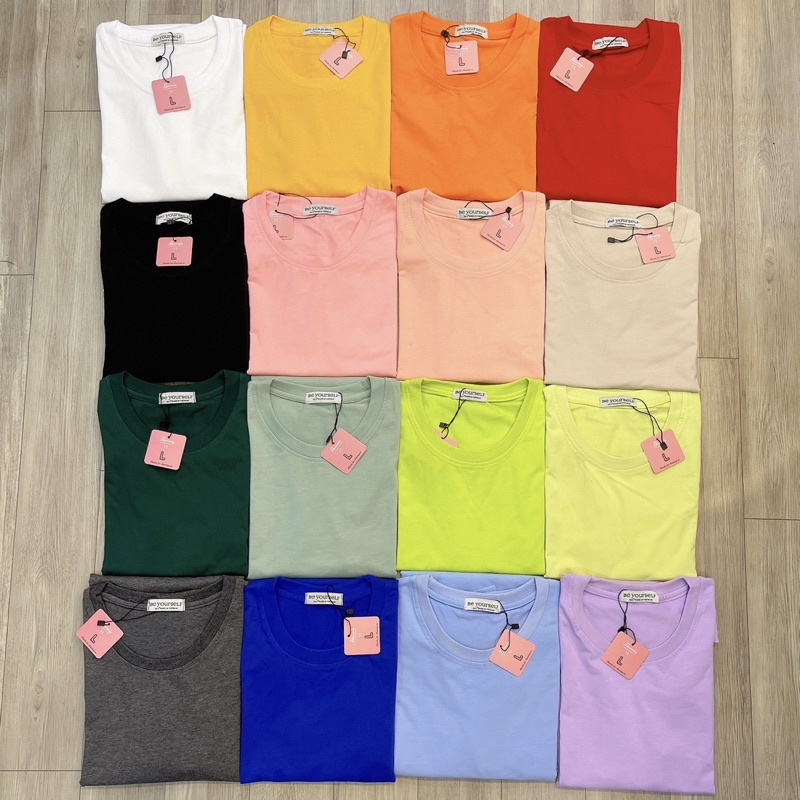 Áo Thun PHÔNG NAM NỮ TRƠN BASIC UNISEX ĐƠN GIẢN - Hình chụp thật