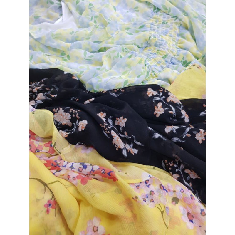 Đầm maxi hoa voan tay dài T0MMY HlLFIGER Floral Chiffon Maxi Dress