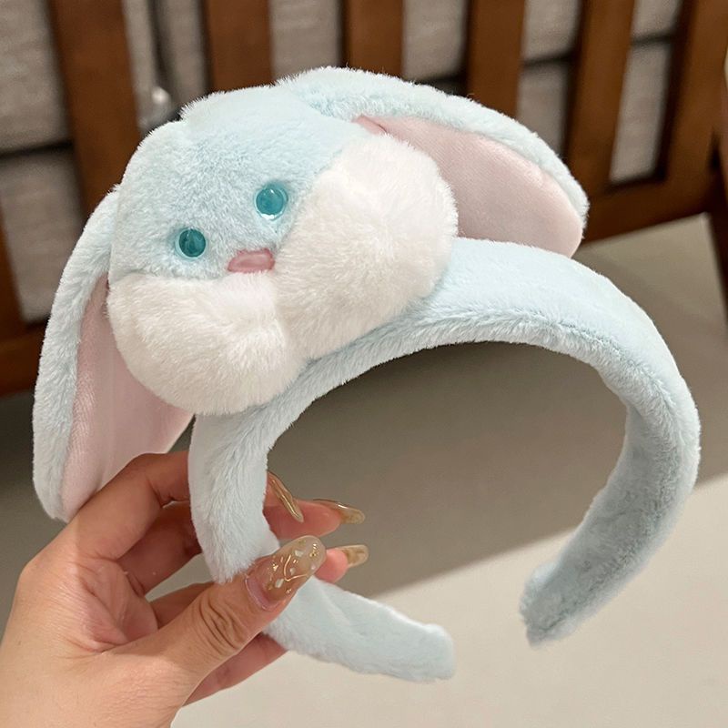 Băng Đô Cài Tóc Tai Thỏ Phối Lông Dễ Thương Phong Cách Hàn Quốc