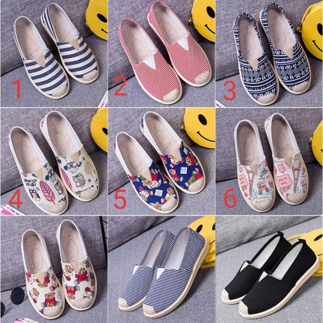 giày slip on vải