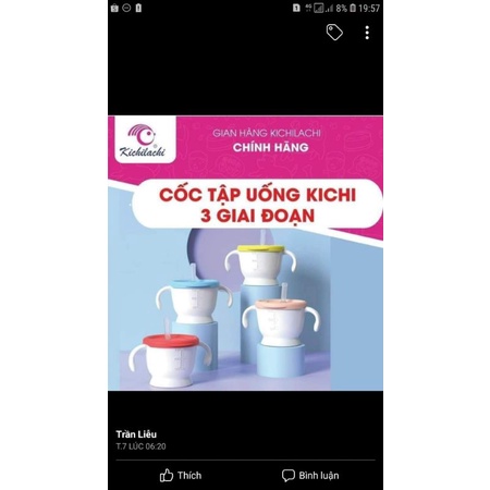 Cốc tập uống cho bé3 giai đoạn kichi nhật bản