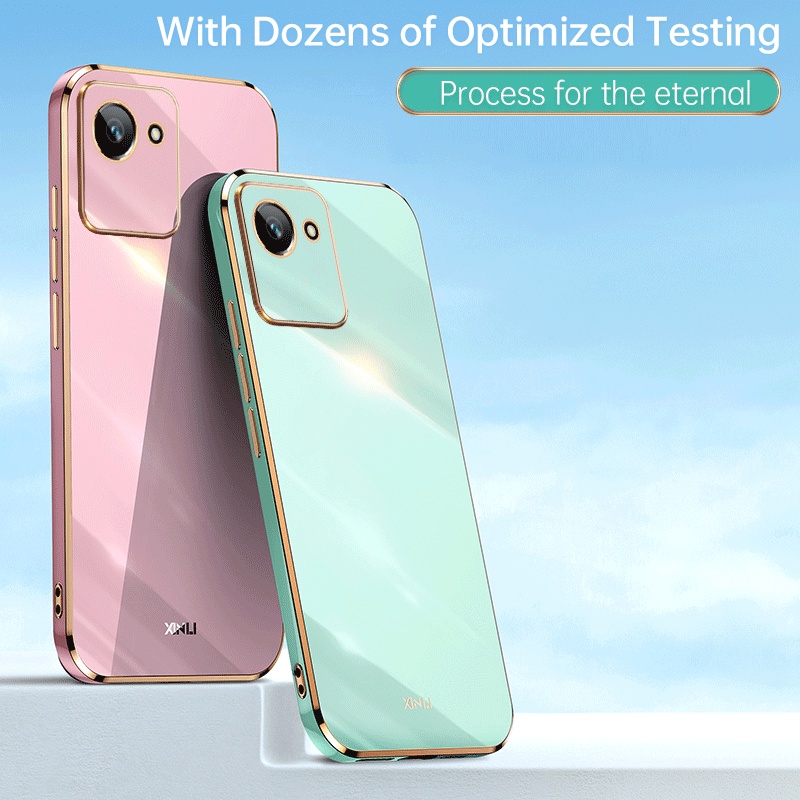 Ốp Điện Thoại Silicon Vuông Mạ Màu Chống Sốc Bảo Vệ Camera Cho Realme C30 C30S Narzo 50i Narzo50i Prime
