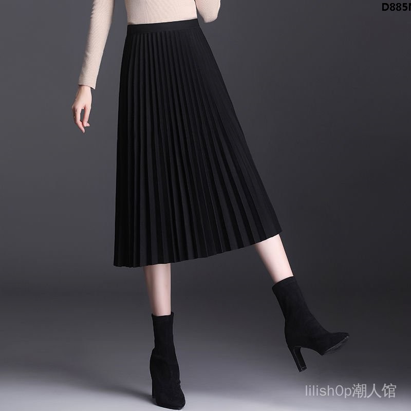 Chân Váy Chữ A Vải Len Mỏng Xếp Ly Lưng Cao Thời Trang 2020 | BigBuy360 - bigbuy360.vn